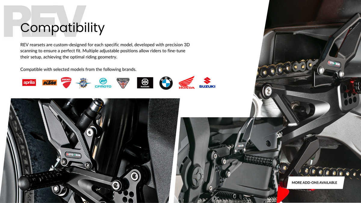 MOTO-TRON REV Rear Sets - Ducati