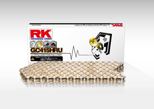 RK GC415HRU-140 GC Racing Gold Chain, 415 pitch, 140 links, gold plated U-ring